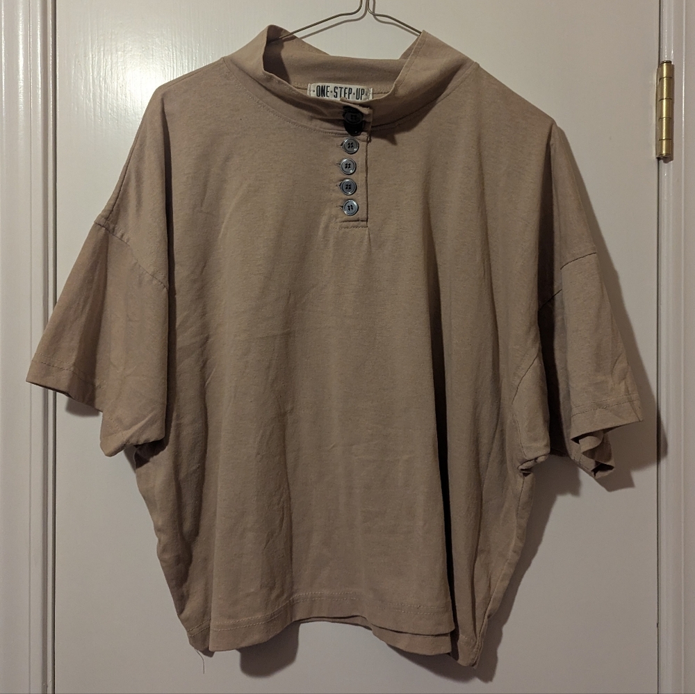 Vintage Beige Button-Up Shirt